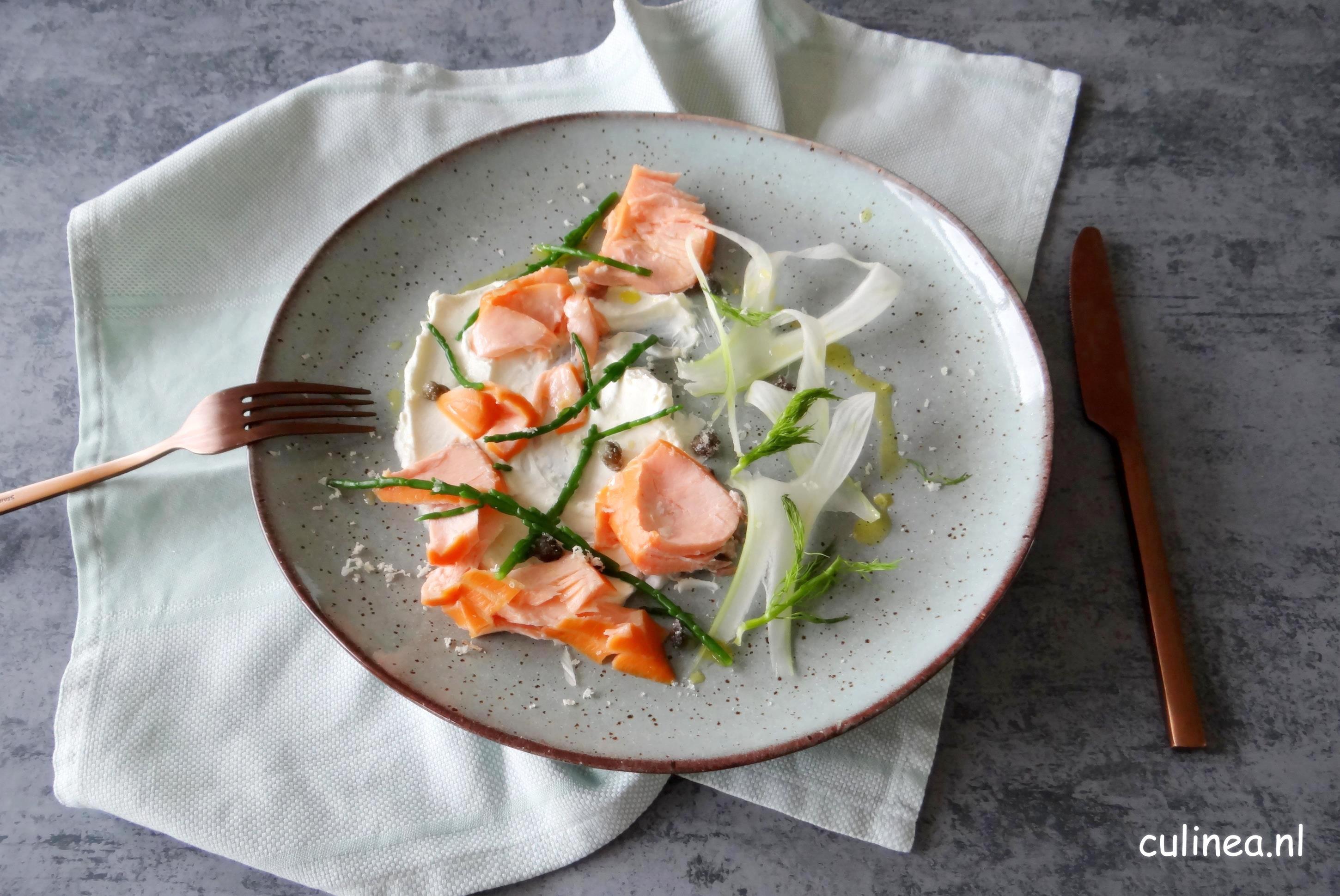 Gerookte Zalm Met Labneh Zeekraal En Venkel Copy Culinea Nl