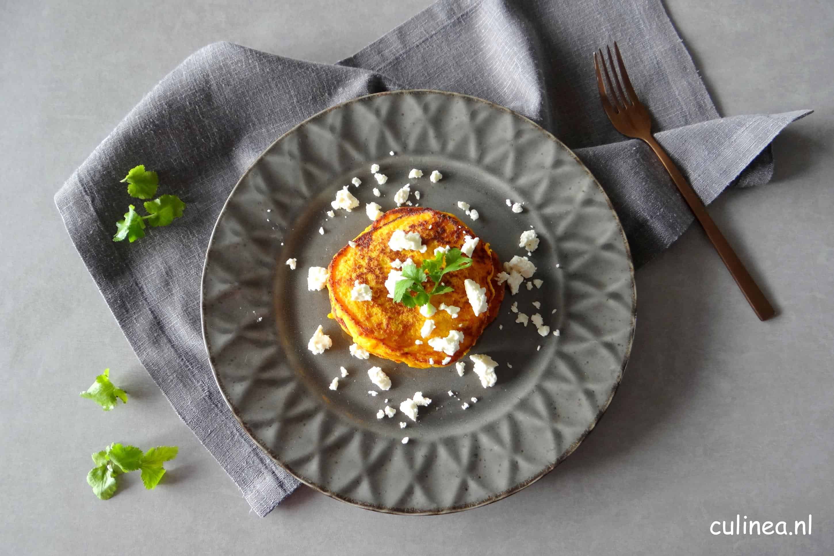 Hartige pompoen pannenkoekjes