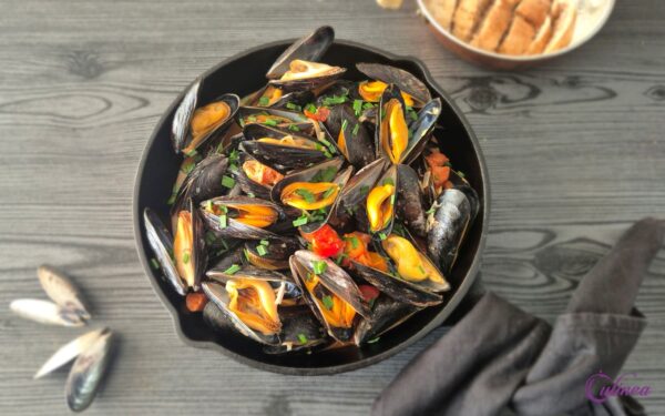 Mosselen met chorizo en tomaatjes