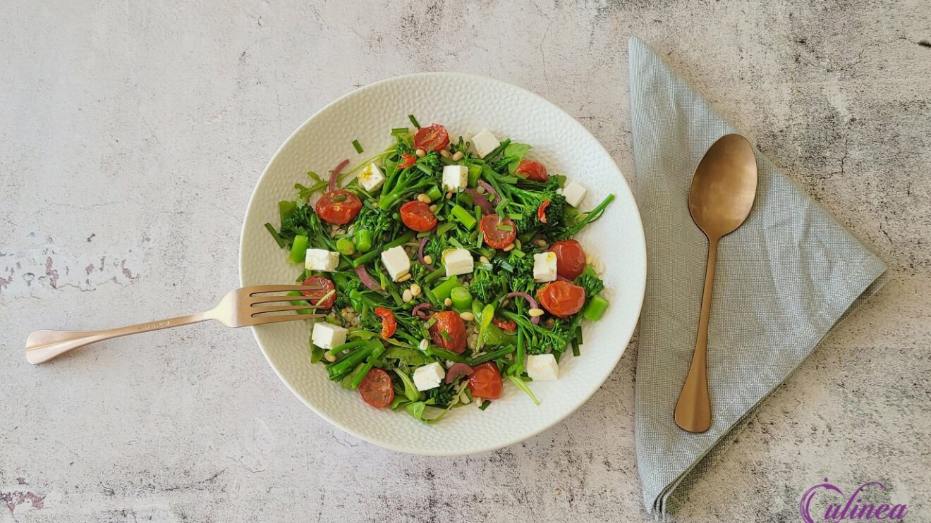 Parelcouscous met broccolini en feta