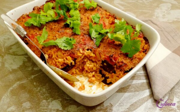 Vegetarische ovenschotel met aubergines