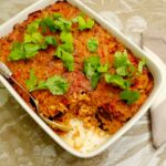 Vegetarische ovenschotel met aubergines