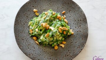 Andijvie rucola stamppot met cashewnoten