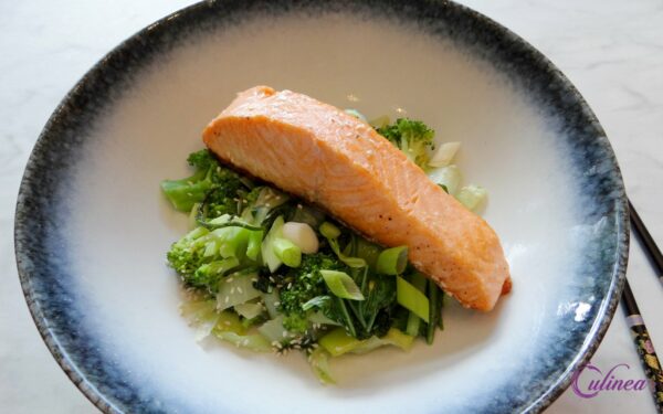 Zalm met roergebakken groenten