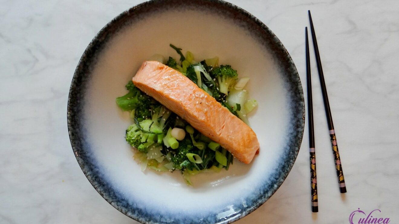 Zalm met roergebakken groenten