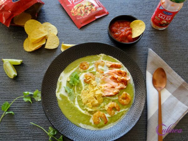 Tex Mex soep met zalm