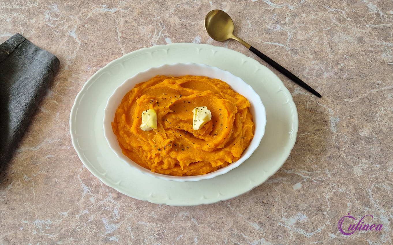 Wortel en zoete aardappelpuree