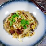 Teriyaki risotto met paddenstoelen en kastanjes