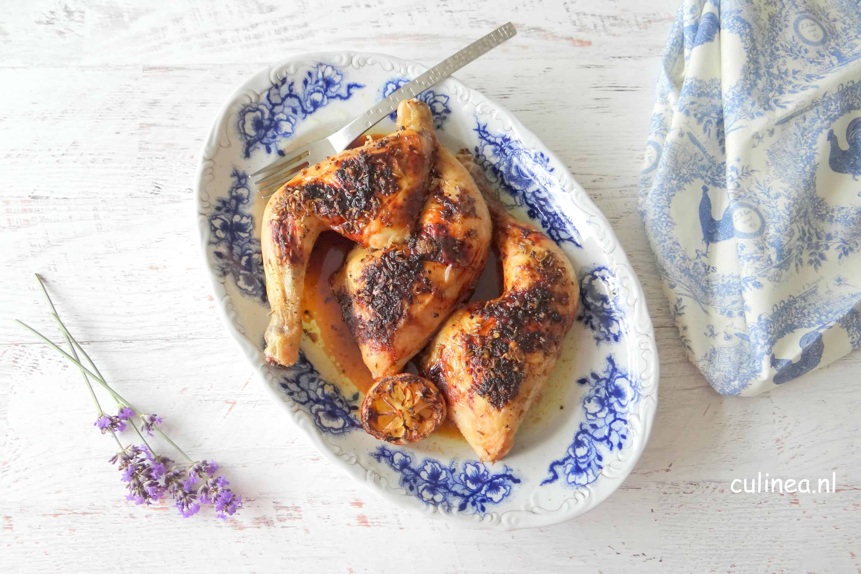 Kip met citroen en lavendel