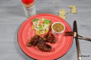 Varkenshaasmedaillons met satésaus
