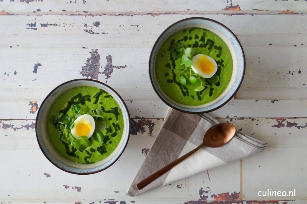 Groene asperge en waterkerssoep