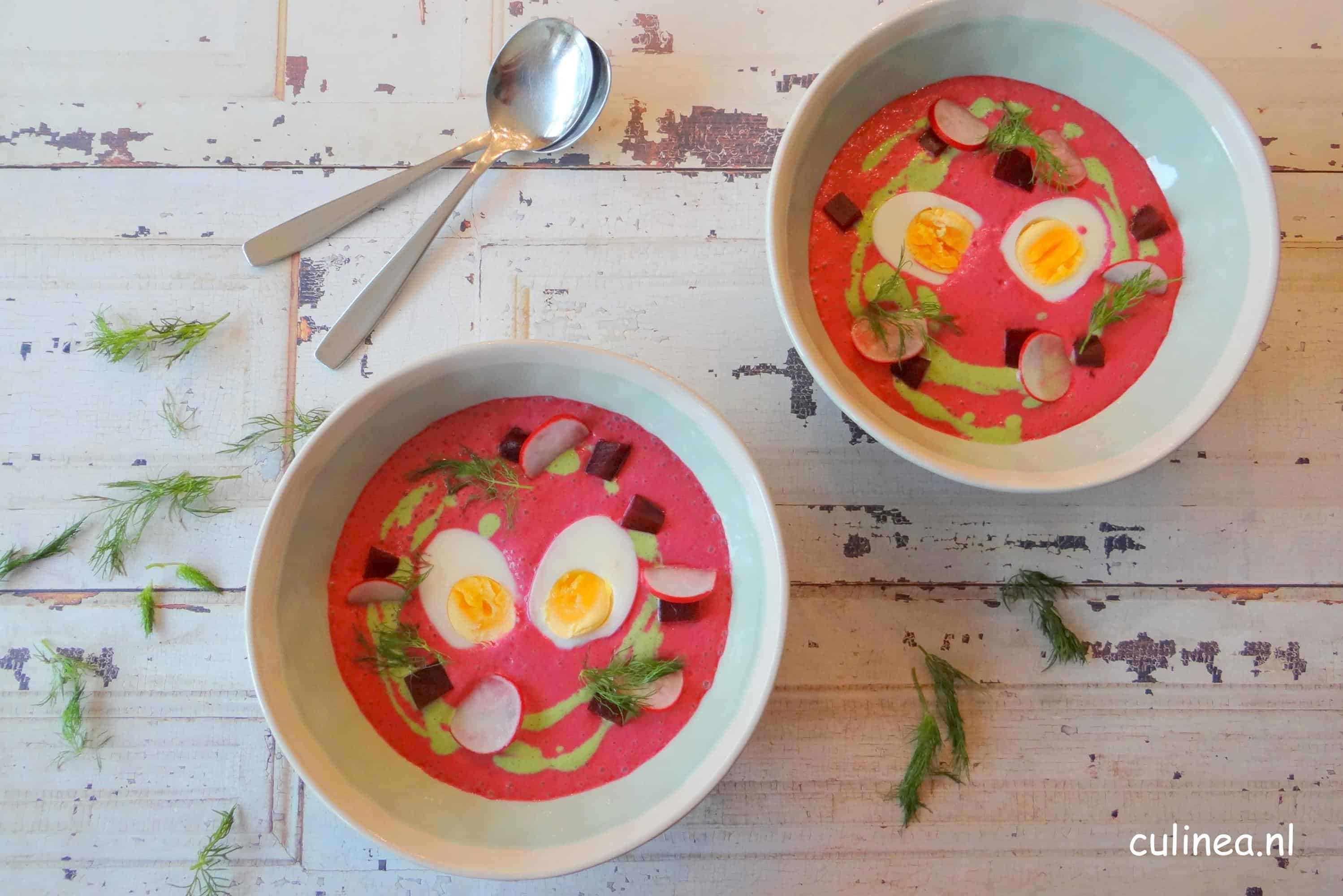 Poolse koude bietensoep