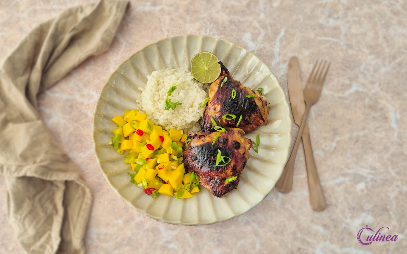 Filipijnse kip met mango salsa