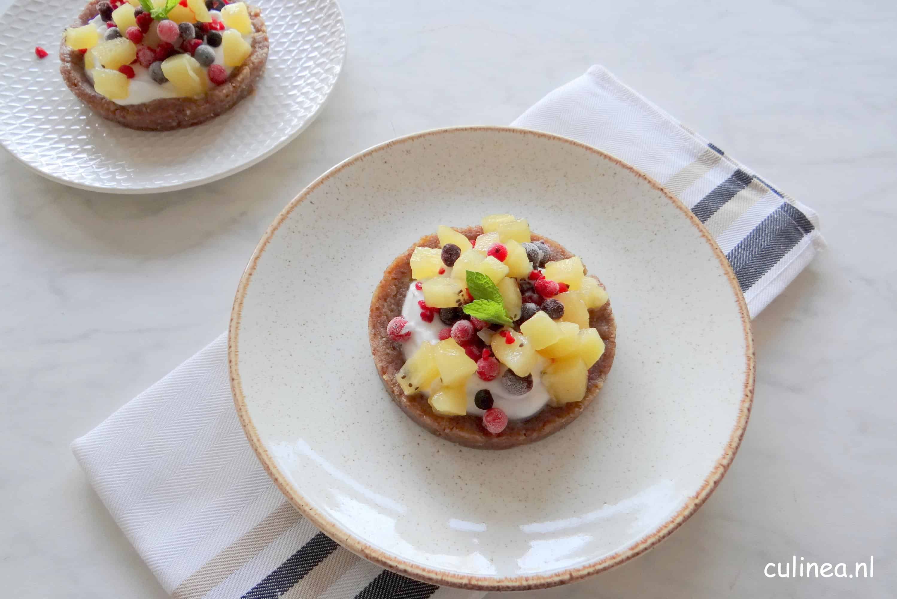 Ontbijttaartje met kokos cream en SunGold kiwi