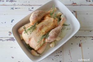 Polderkip met Polderknoflook