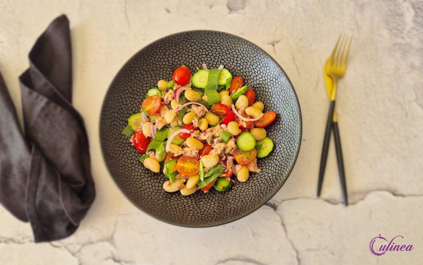 Witte bonensalade met tonijn: