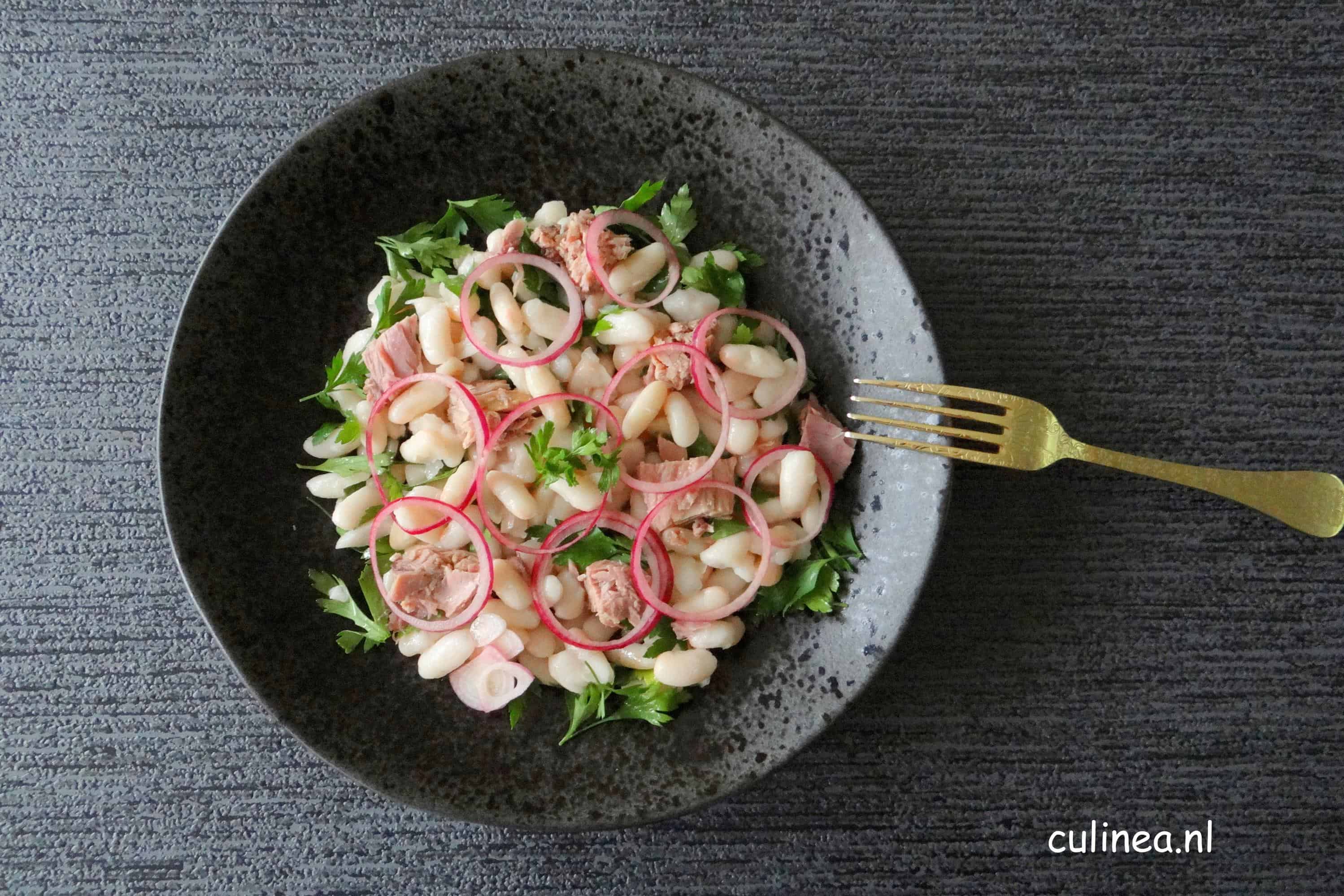 Witte bonensalade met tonijn