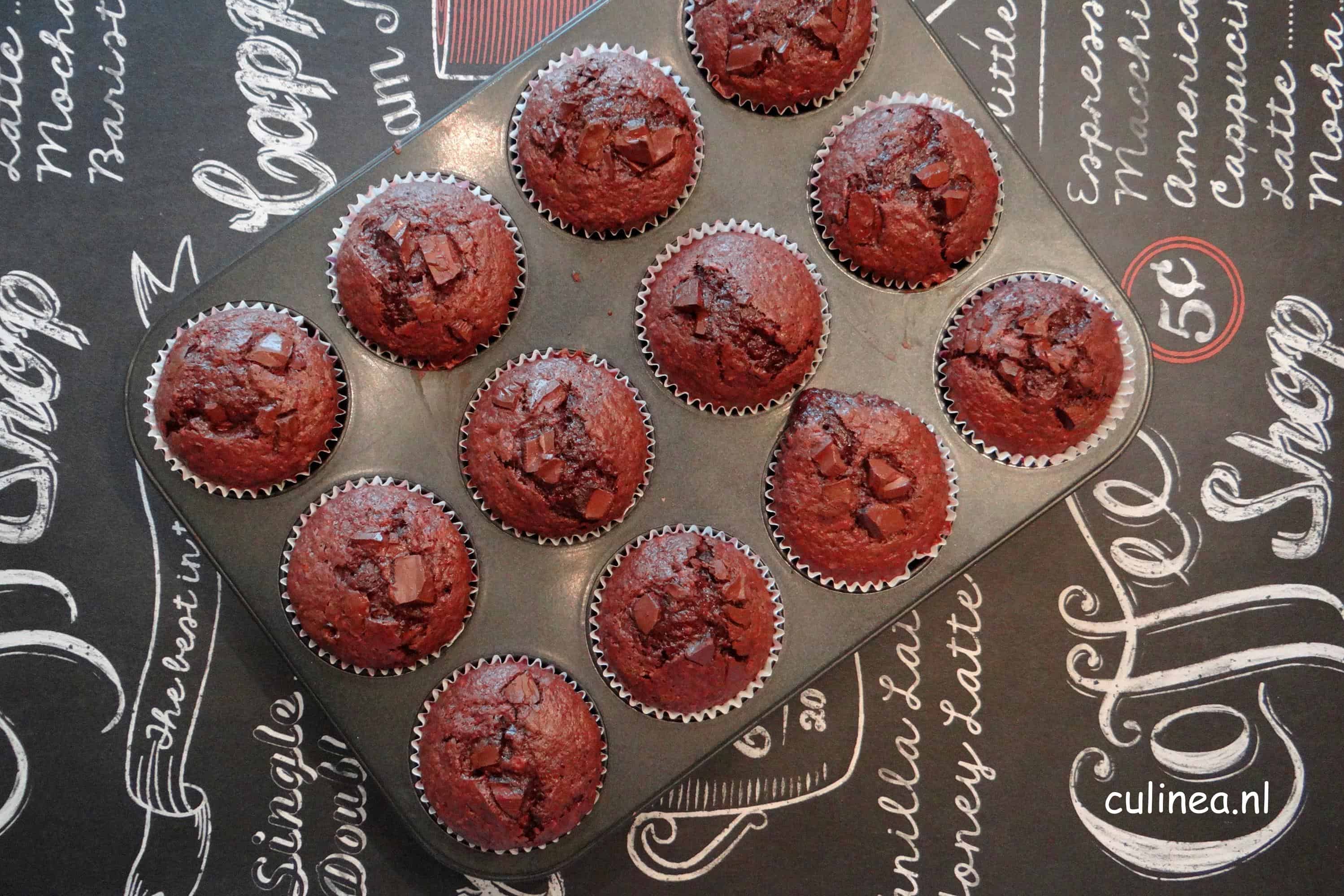 Chocolade banaan muffins