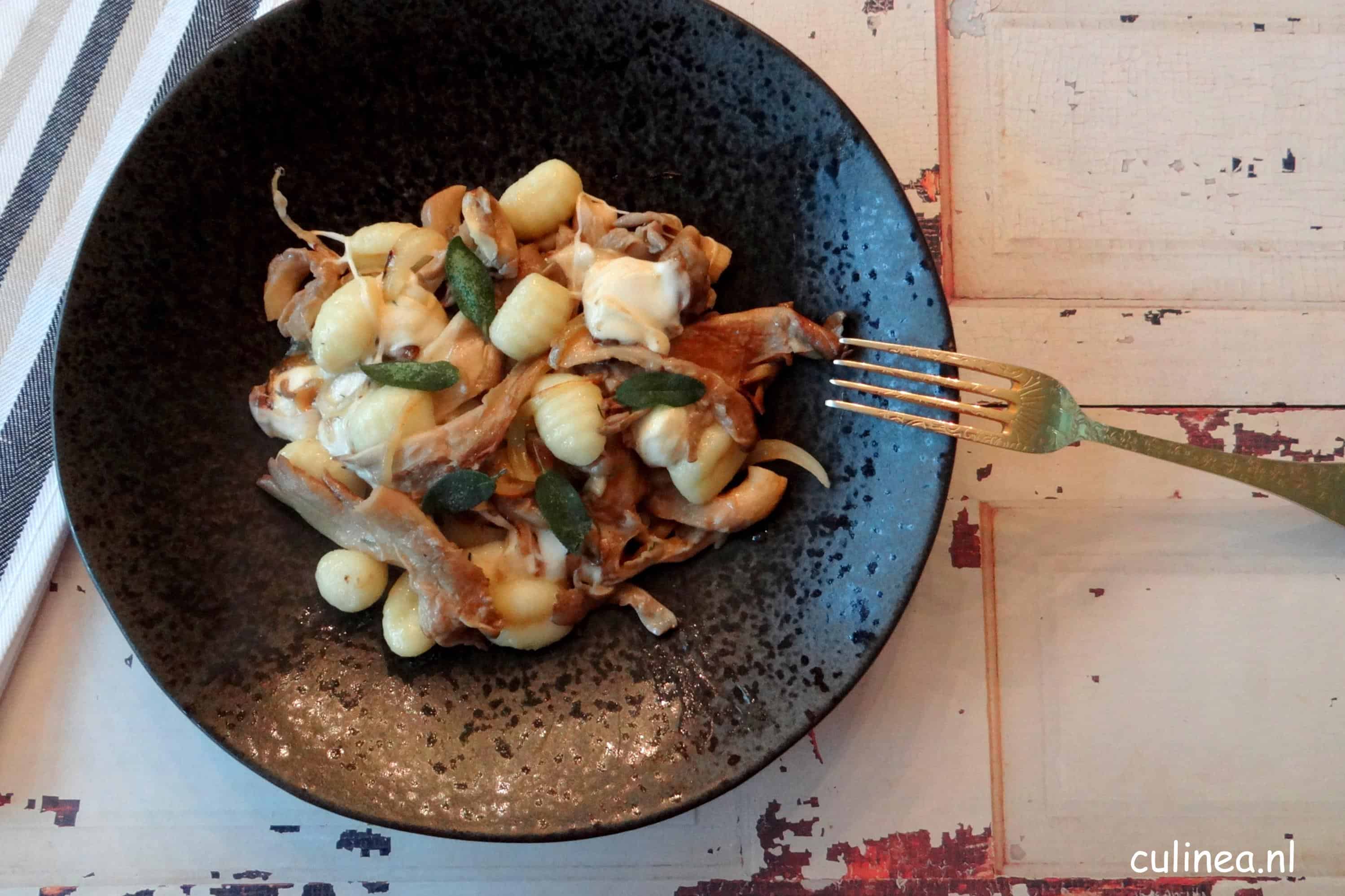 Gnocchi met oesterzwammen en mozzarella