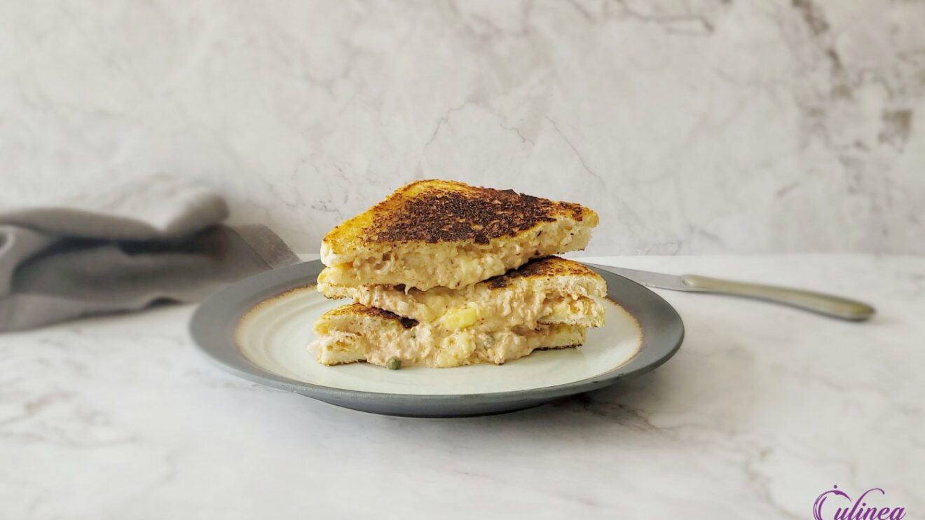 Tosti met tonijn en cheddar kaas