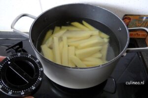 Zelfgemaakte patat frites