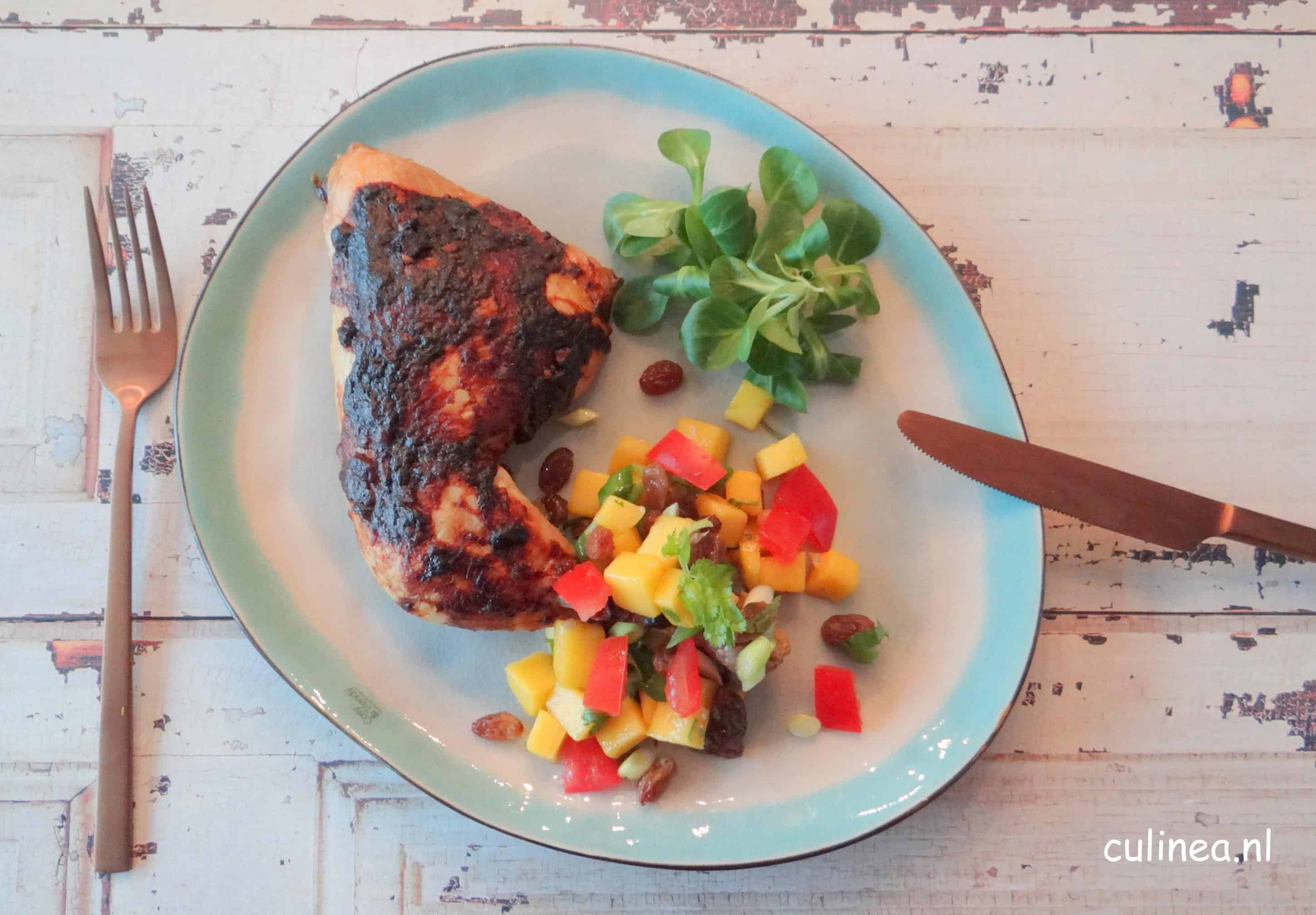 Kippenbouten met mangosalsa