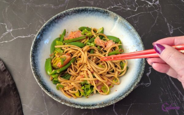 Noedels met Asperges en Gerookte Zalm