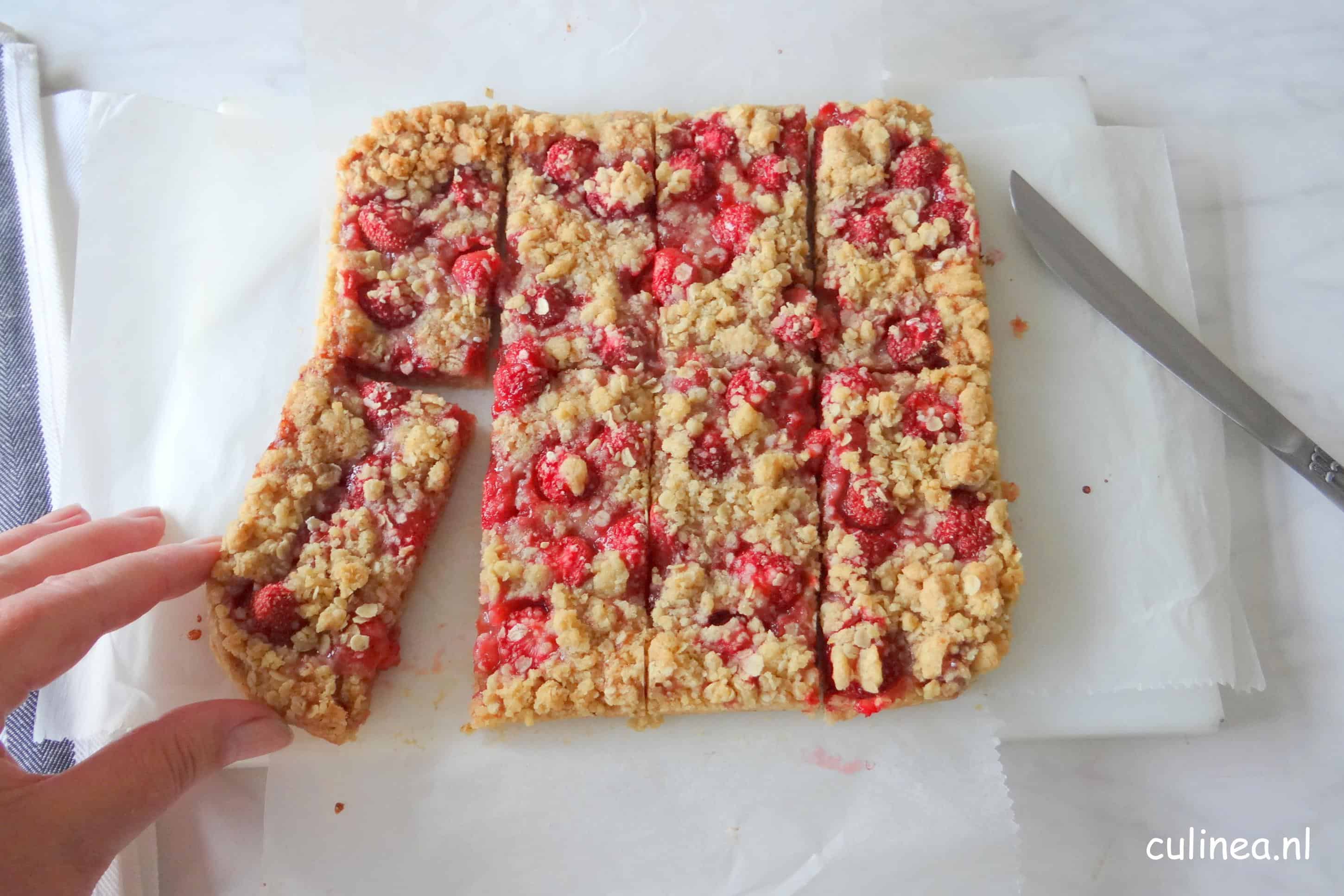 Aardbeien kruimeltaartje