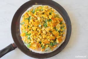 Quesadilla gemaakt van piadine met maïs