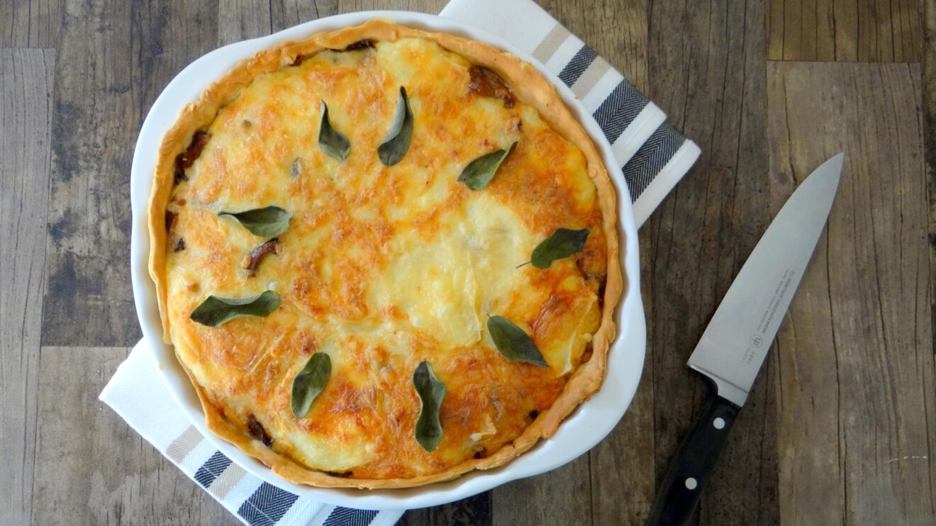 Quiche met oesterzwammen en kaas