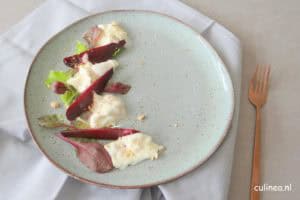 Gepofte bietjes met burrata en dukkah