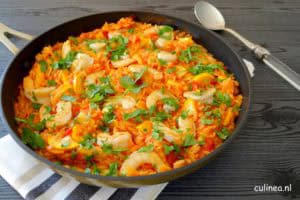 Mexicaanse orzotto met garnalen