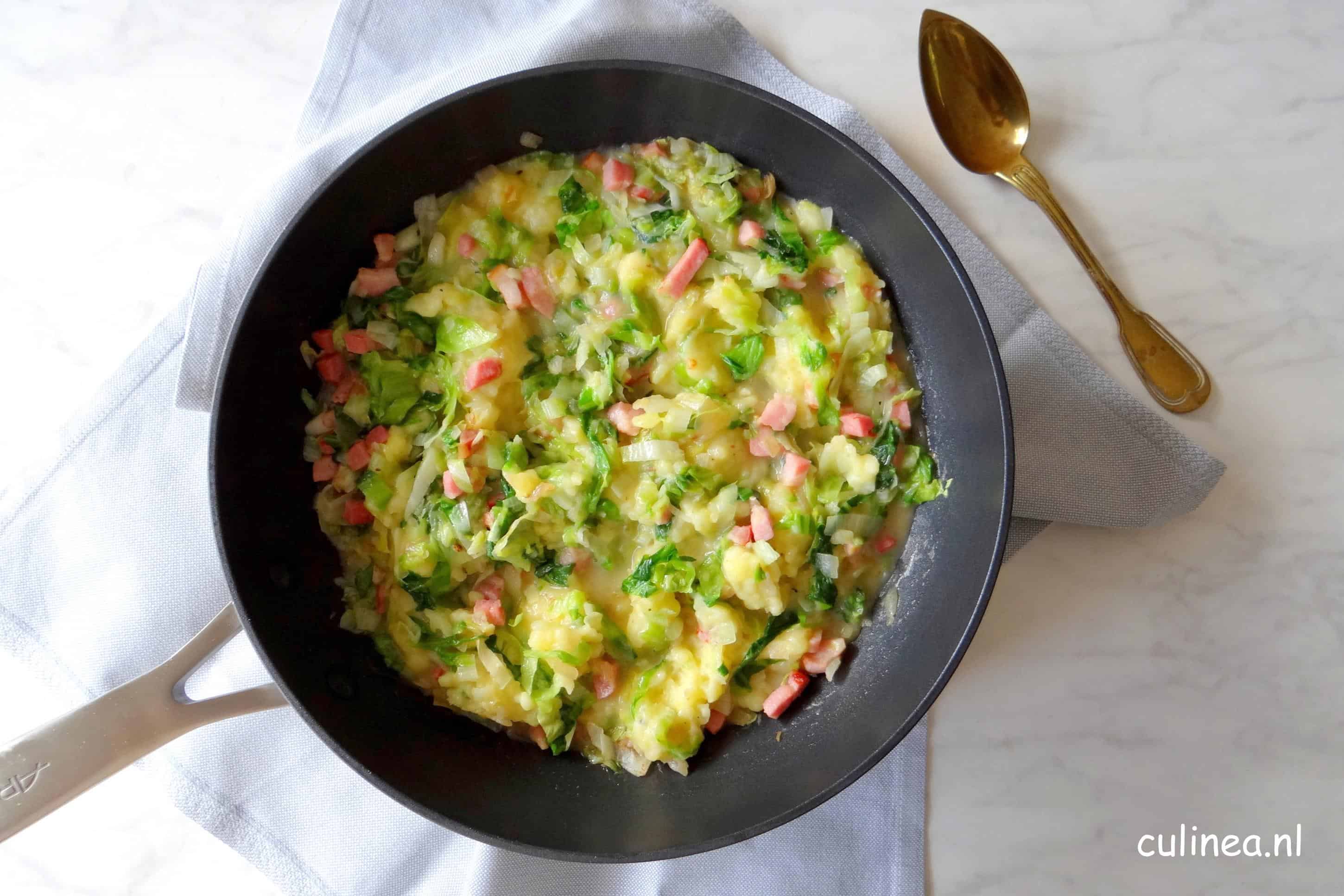 Groenlof stamppot met spekjes