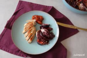 Geroosterde radicchio en bieten met vijgen
