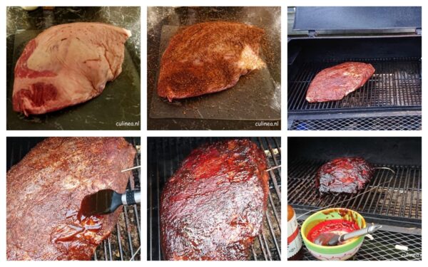 Brisket Bereid in een Smoker