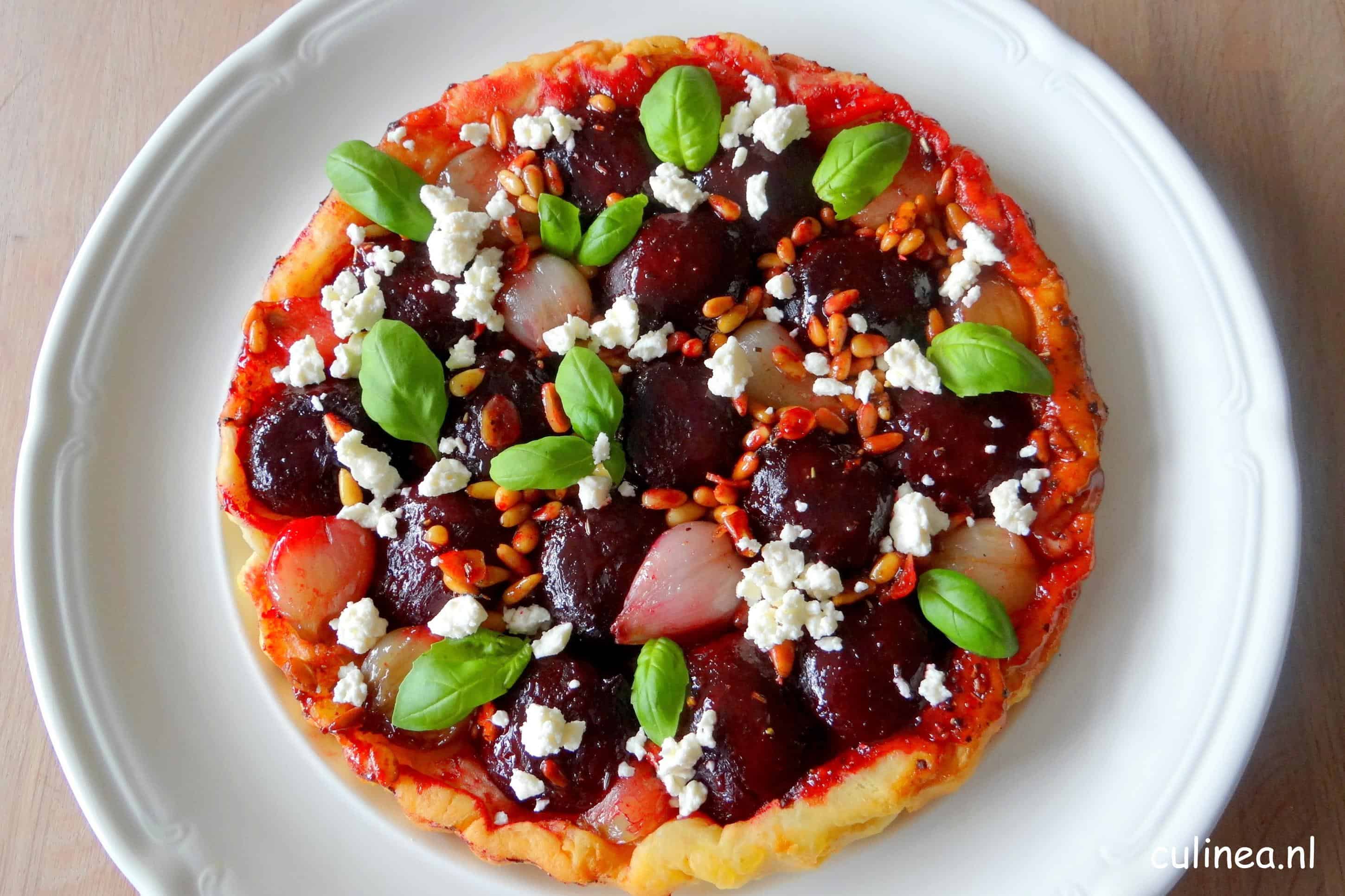 Tarte Tatin van rode bietjes