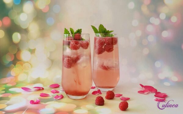 Valentijns mocktail met frambozen