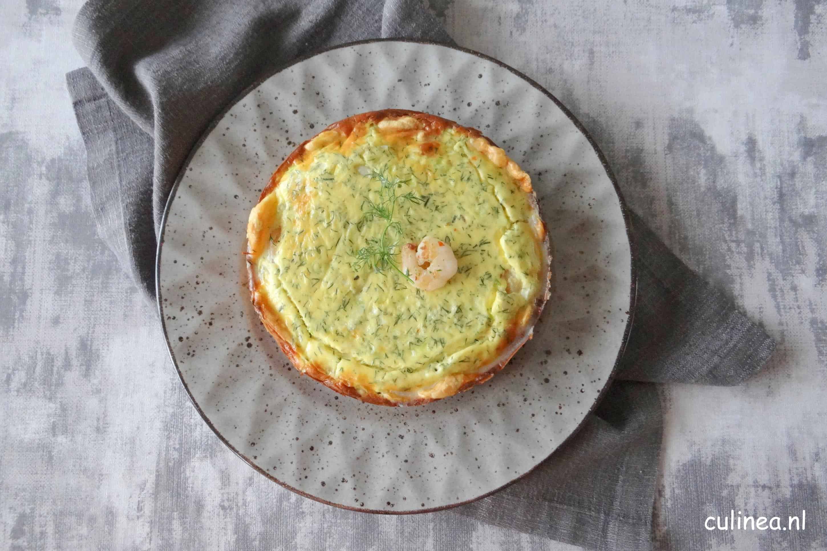 Garnalenquiche met dille