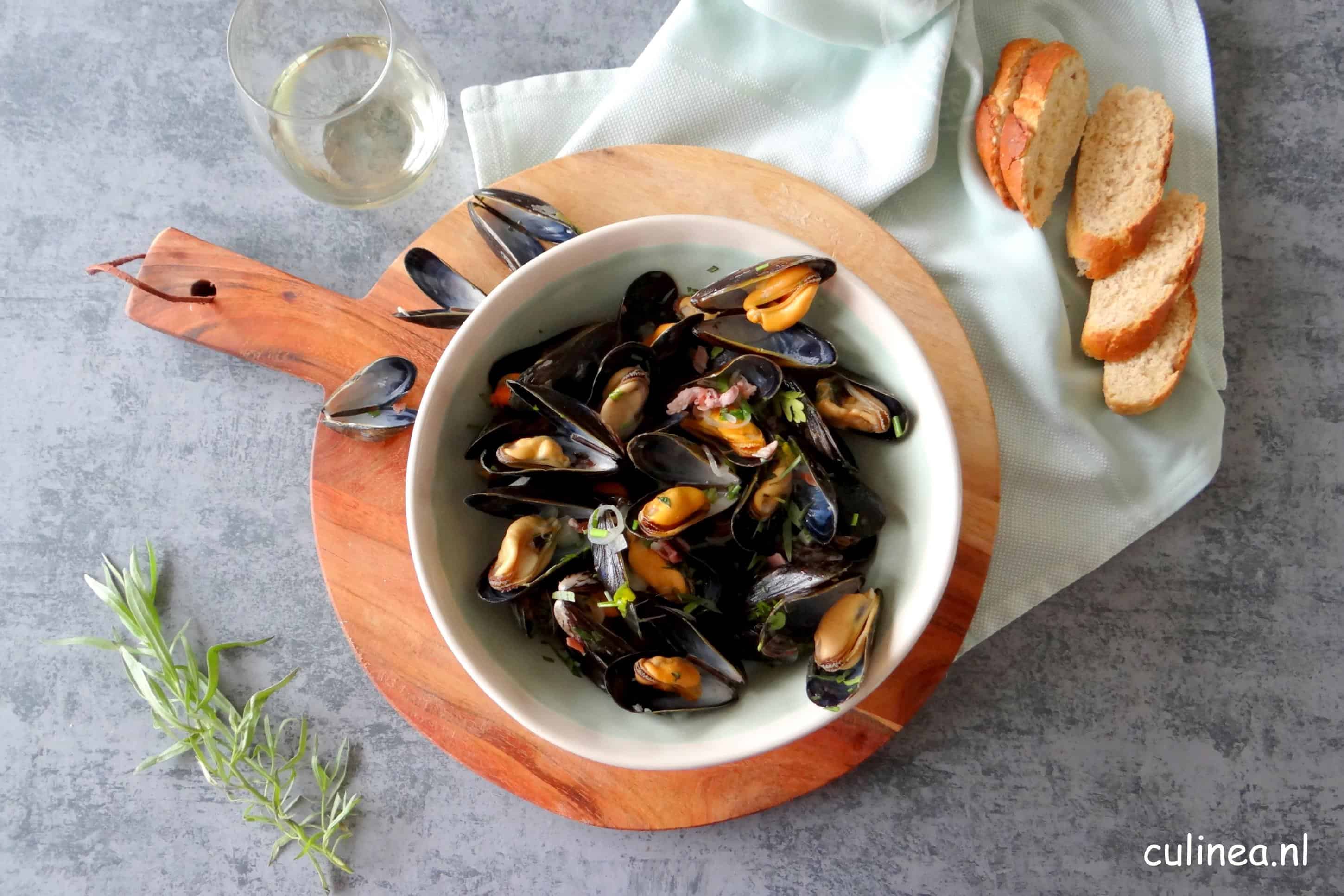 Mosselen met ham, venkel en dragon