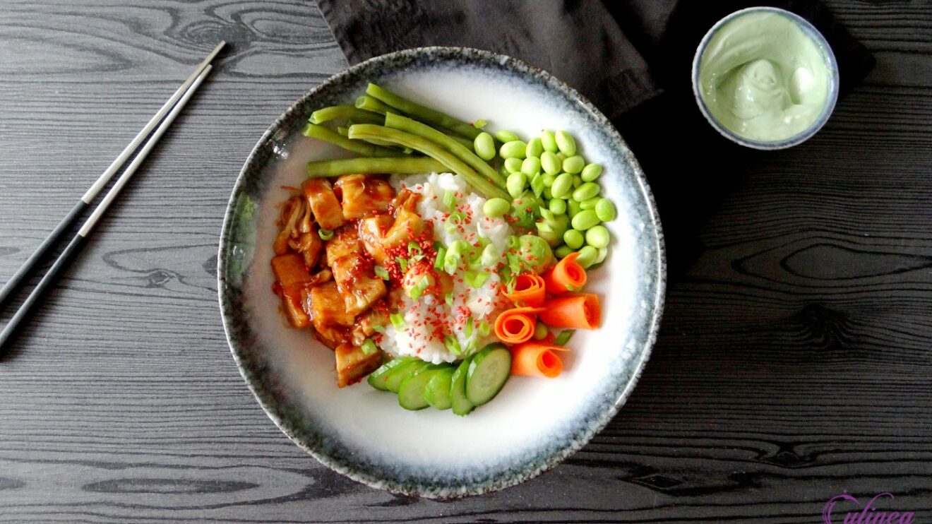 Teriyake jackfruit sushibowl