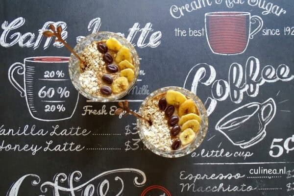 Overnight oats van koffie