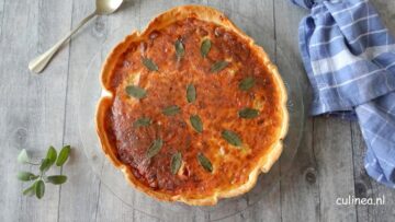 quiche met knolselderij en cheddar