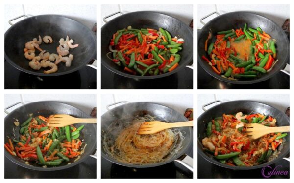 Singapore Noedels met Garnalen