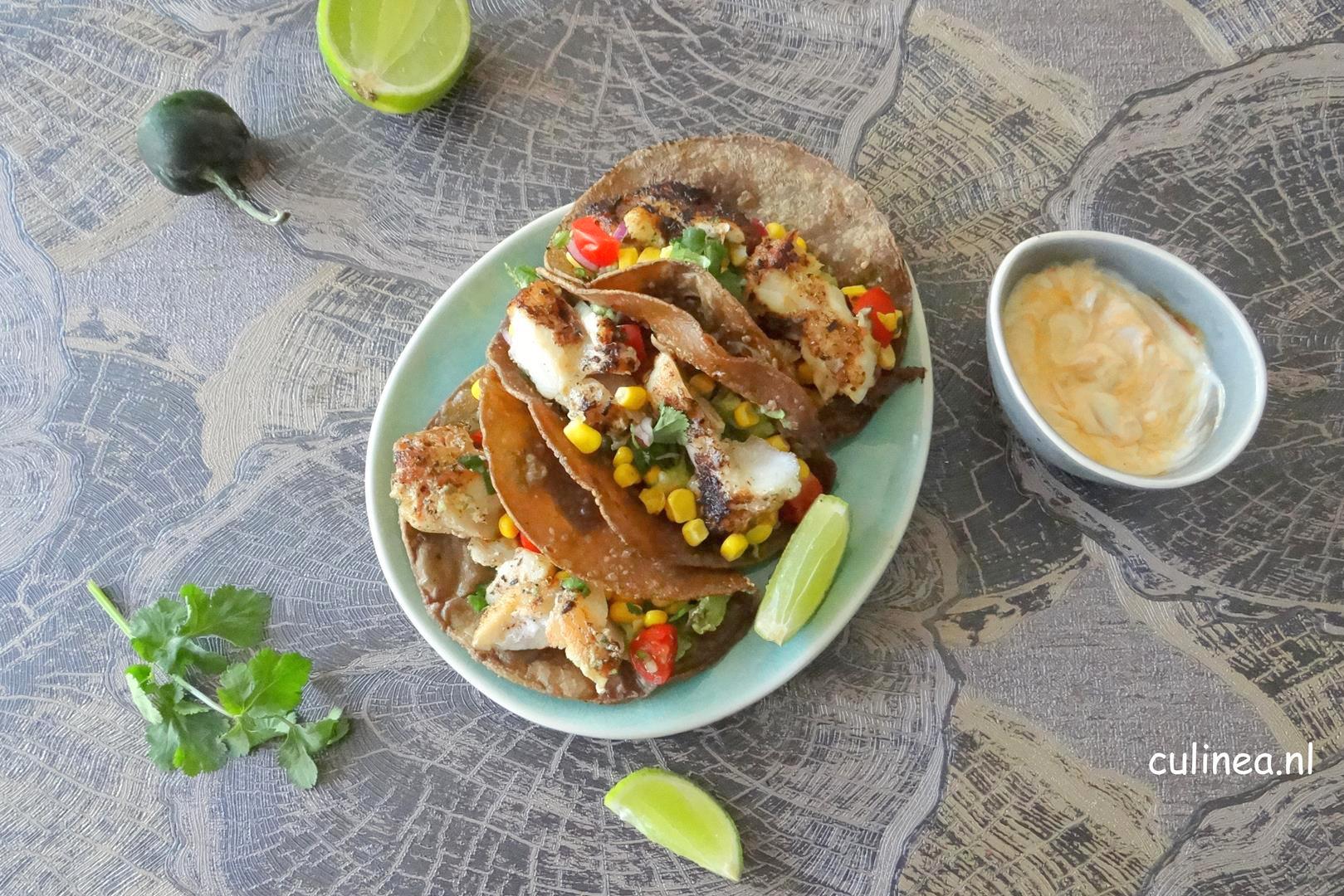 Tacos’s met vis en guacamole