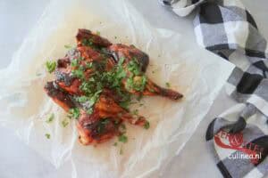 Gevlinderde kip met zelfgemaakte barbecuesaus