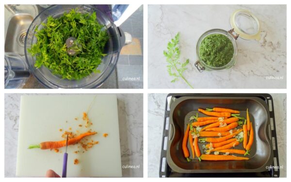 Bospeen geroosterd in boter en knoflook