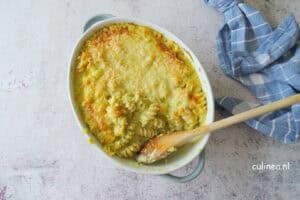 Groene Mac and Cheese met broccoli