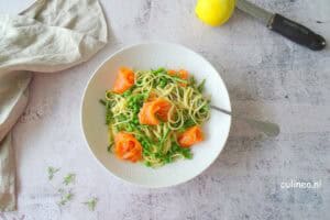 Spaghetti met gerookte zalm