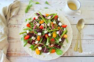 Sperziebonen salade met bietjes en tomaatjes