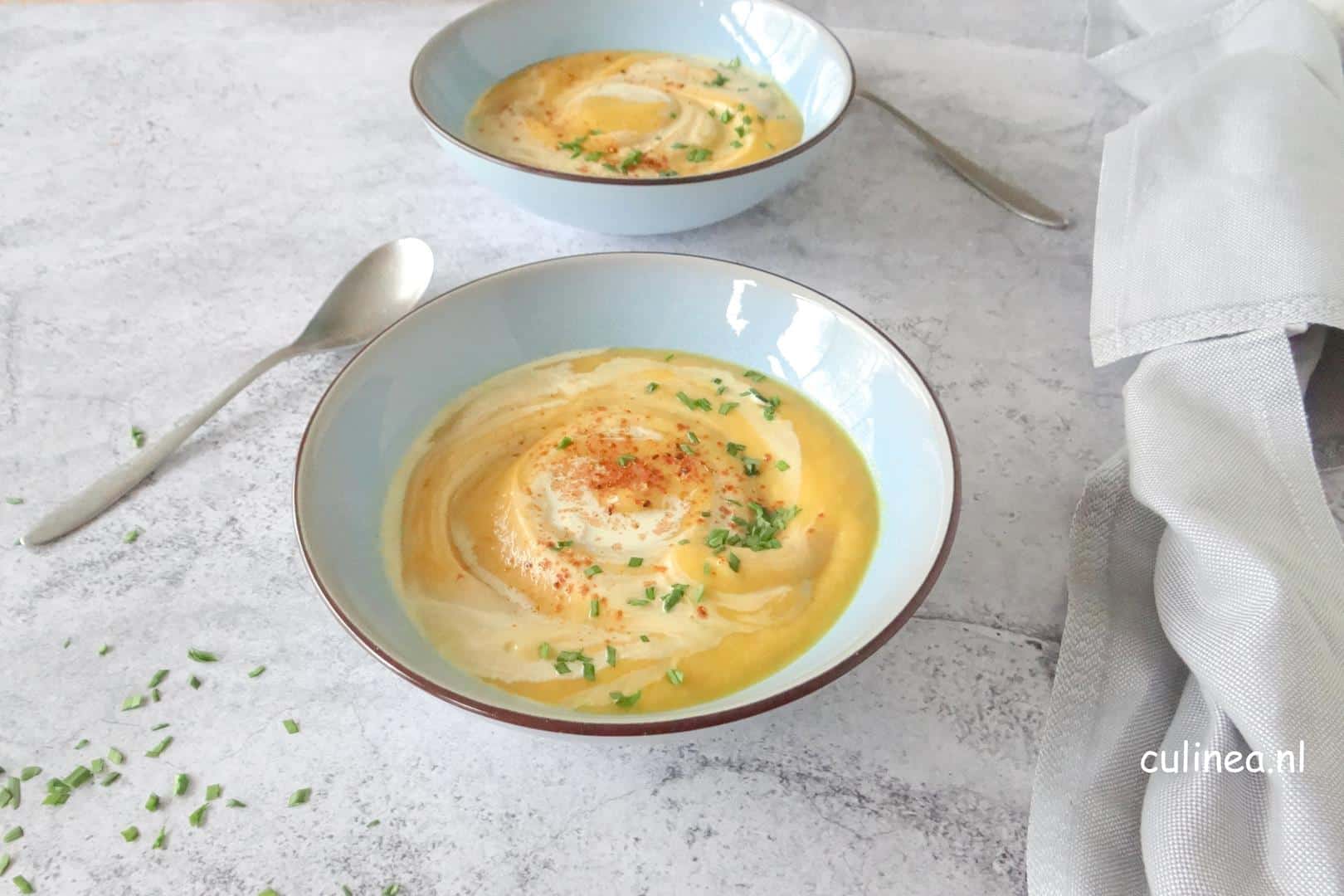 Pastinaak en wortelsoep met baharat